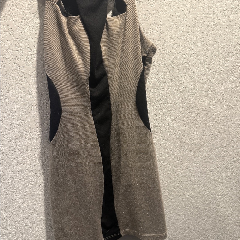 Stylish Colorblock Illusion beige/black Dress